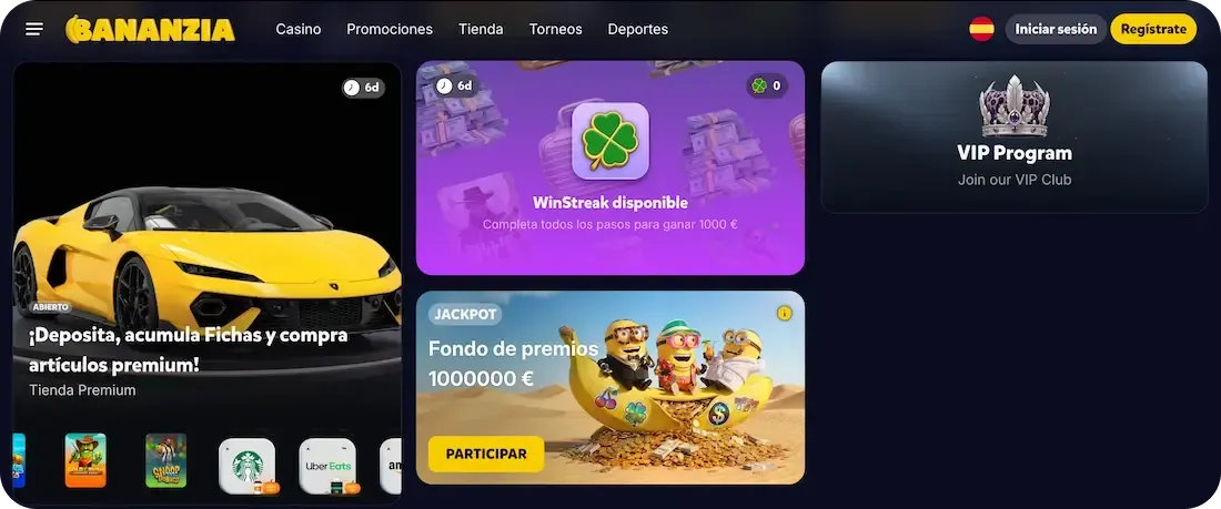 bonos del casino bananzia