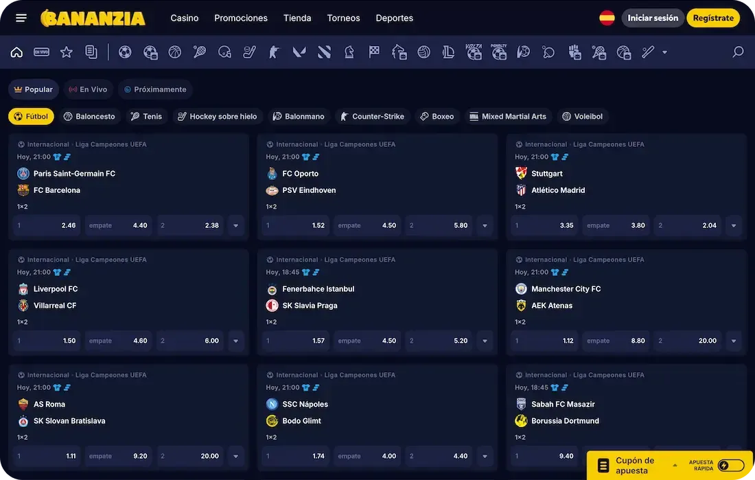 deportes del casino bananzia